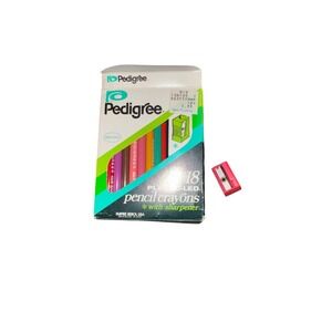 Vintage‎ Pedigree Plast-O-Led Colored Pencil Crayons Set w/ Sharpener — Late 70s